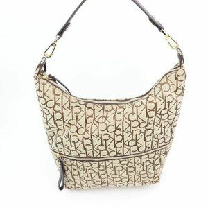 Calvin Klein Womens Elaine Monogram Logo Hobo